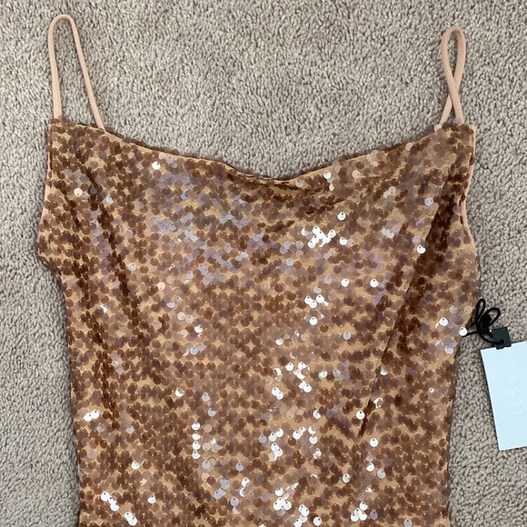 ASTR The Label Sparks Fly Sequin Cowl Neck Mini Dress Size XS - Picture 7 of 13